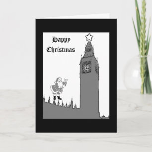 Vintag Style Big Ben London Weihnachtskarte Feiertagskarte