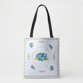 Vintag Style Blue Rose Tasche
