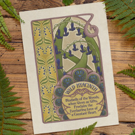 Vintag Style Bluebell Blume - Blue Card