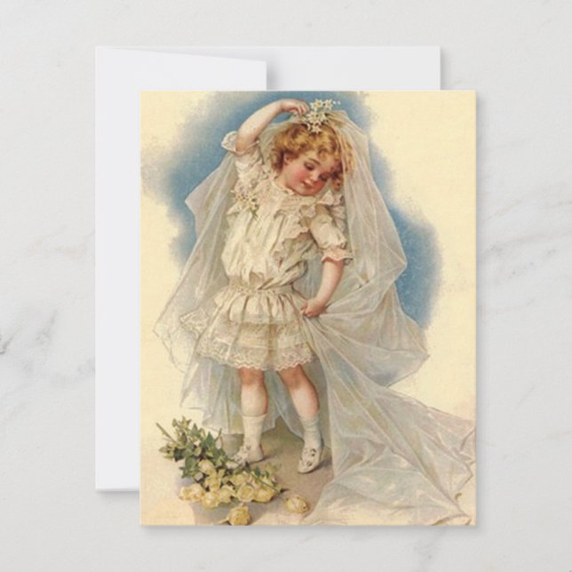 Vintag Style Bridal Dusche Einladung Ankündigung (Vorderseite)