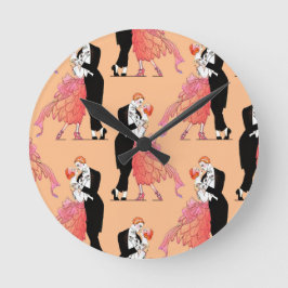 Vintag-Style-Dancing-Coupé der 20er Jahre Runde Wanduhr
