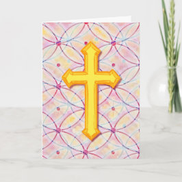 Vintag Style Faith Gold Cross Ostercard Karte