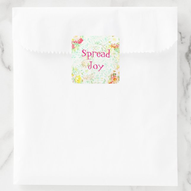 Vintag Style Floral Blume Spread Joy Sticker (Tasche)