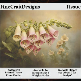 Vintag Style Foxglove Illustration EG1L Decoupage Seidenpapier