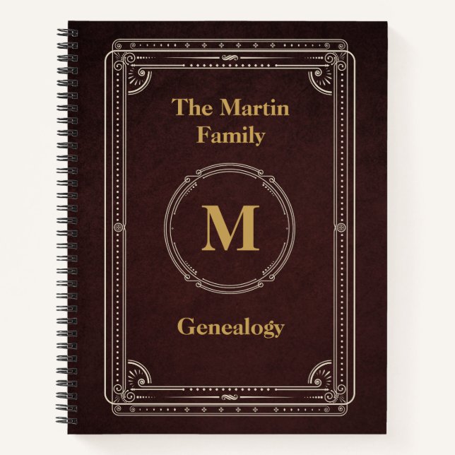 Vintag Style Genealogy Herkunft Journal Notizbuch (Vorderseite)