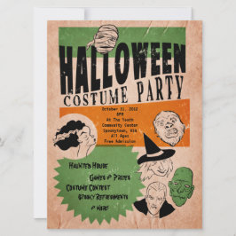 Vintag Style Halloween Costume Party Einladung