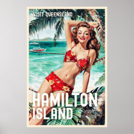 Vintag Style Hamilton Island Travel Poster