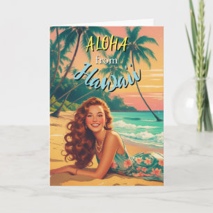 Vintag Style Hawaiian Travel Aloha aus Hawaii Karte