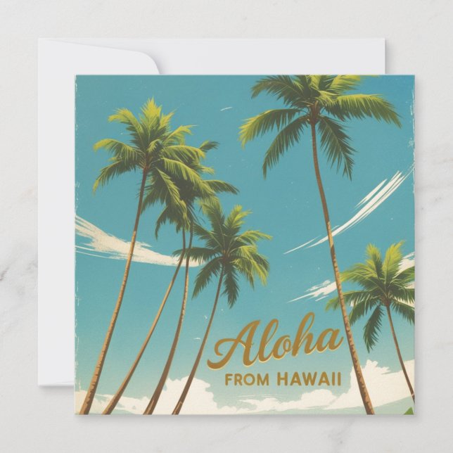 Vintag Style Hawaiian Travel Aloha Hawaii Card (Vorderseite)