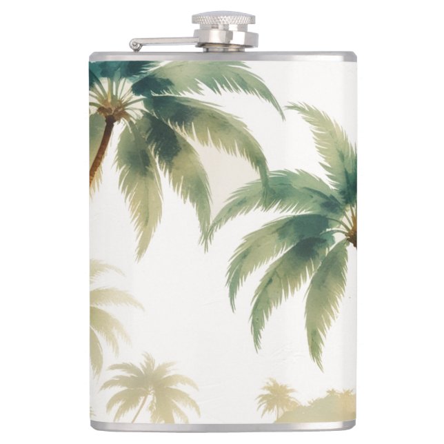 Vintag Style Hawaiian Travel Honolulu Flachmann (Vorderseite)