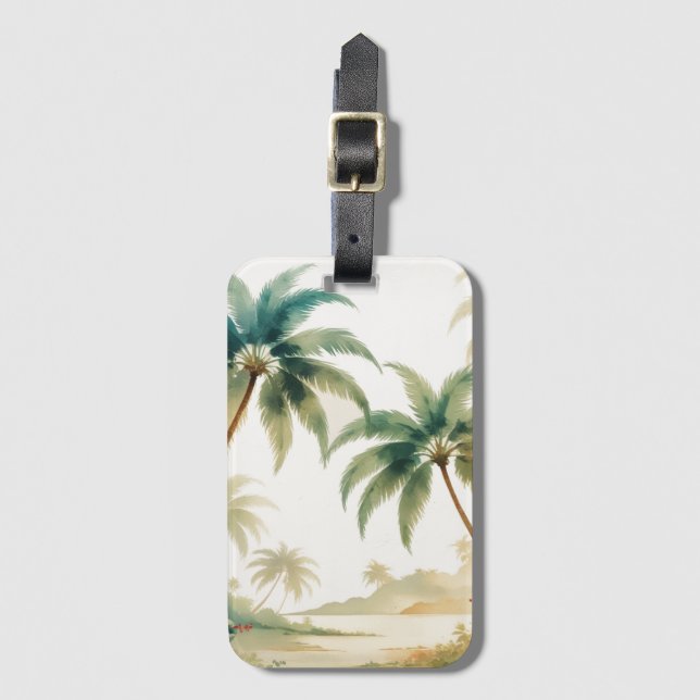 Vintag Style Hawaiian Travel Honolulu Gepäckanhänger (Vorderseite Vertikal)