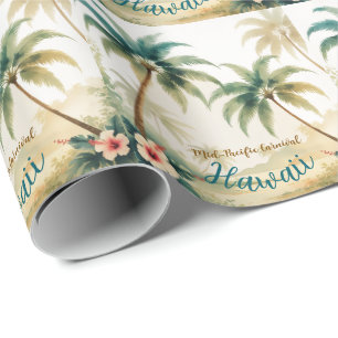 Vintag Style Hawaiian Travel Honolulu Geschenkpapier
