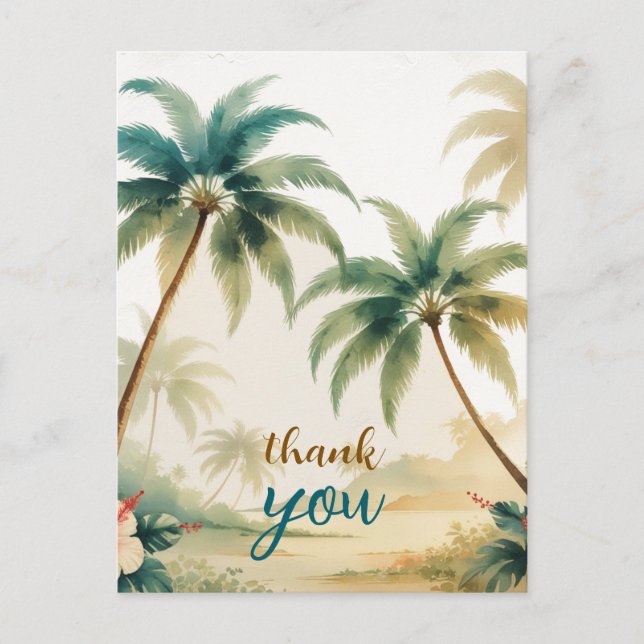 Vintag Style Hawaiian Travel Honolulu Vielen Dank Postkarte (Vorderseite)