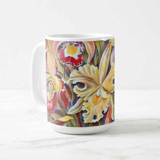 Vintag Style Liege Blume Blumenmuster Tasse Cup (Vorderseite Links)