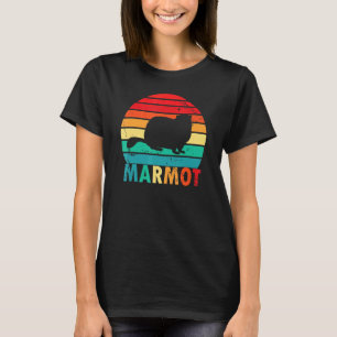 Vintag Style Marmot Silhouet T-Shirt Liebe Tiere S
