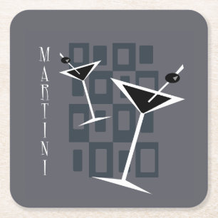 +{ Vintag Style Martini }+ Rechteckiger Pappuntersetzer