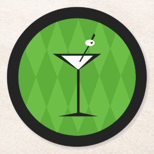 {Vintag Style} { Martini } Runder Pappuntersetzer