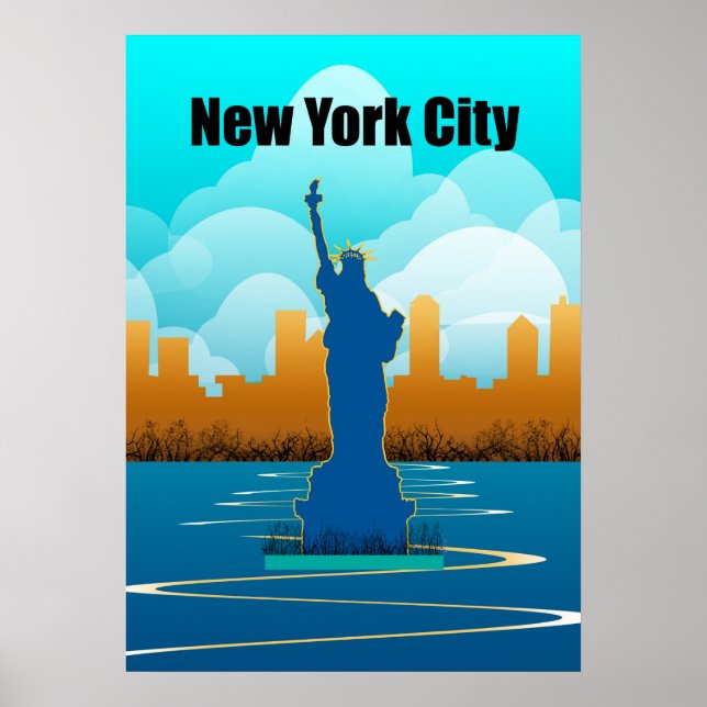 Vintag Style New York City Travel Poster (Vorne)