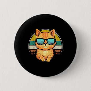 Vintag Style Orange Tabby Cat Friendly Wear Su Button