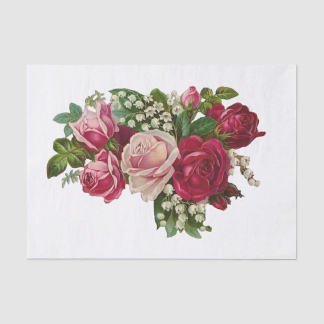 Vintag Style Rose Bouquet Seidenpapier (Vorderseite)