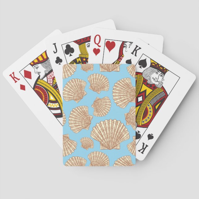 Vintag Style Seashell Pattern Spielkarten (Rückseite)
