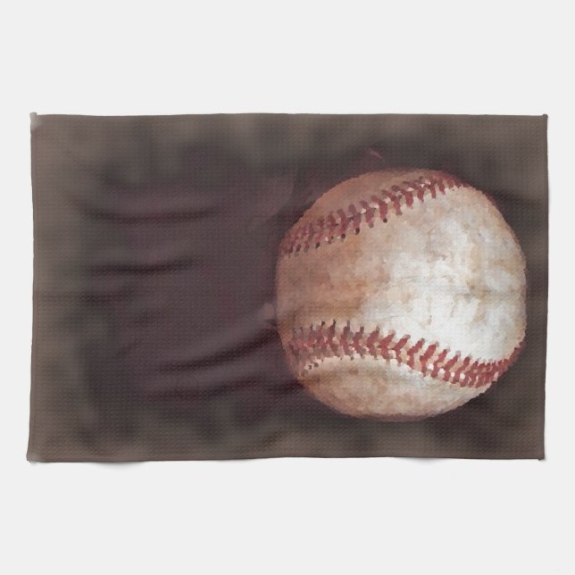 Vintag Style Sepia Baseball Artwork Handtuch (Horizontal)