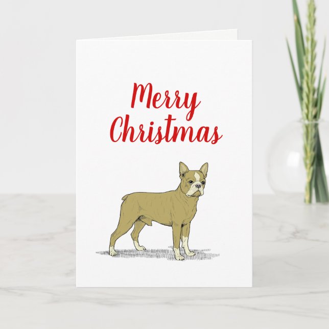 Vintag Stylisierte French Bulldog C Feiertagskarte (Vorderseite)