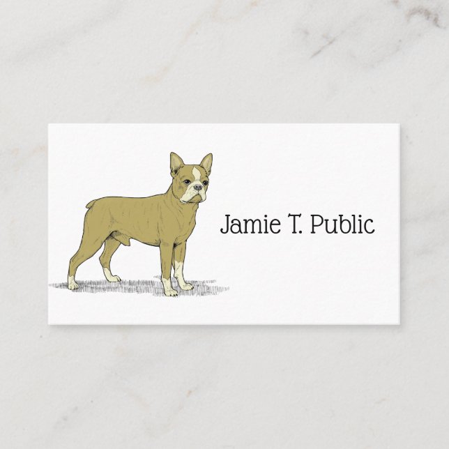 Vintag Stylisierte French Bulldog C Visitenkarte (Vorderseite)