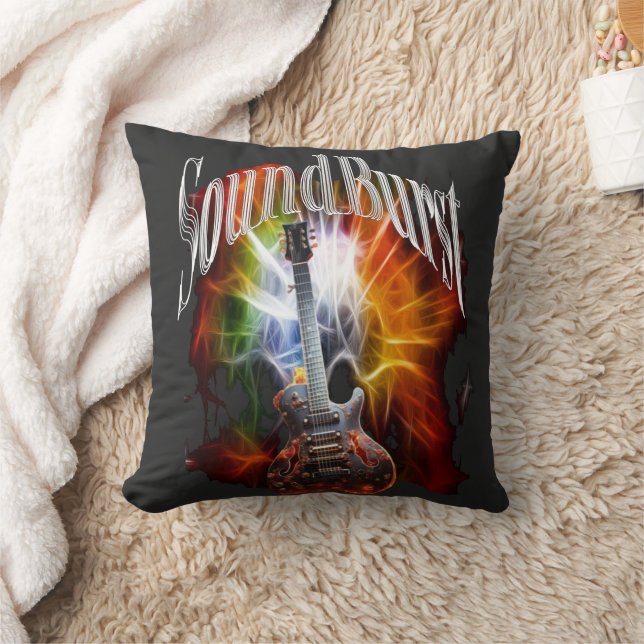 Vintag Sunburst Guitar Kissen (Decke)