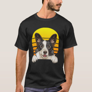 Vintag Sunset Cardigan Welsh Corgi Dog T-Shirt