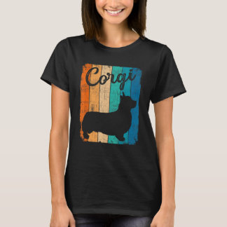 Vintag Sunset Corgi Dog Dog Besitzer T-Shirt