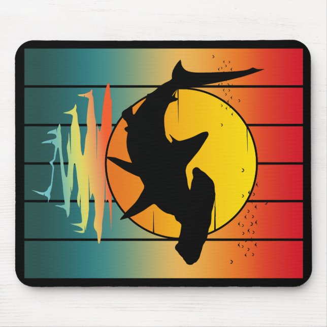 Vintag Sunset Hammerhead Shark Mousepad (Vorne)