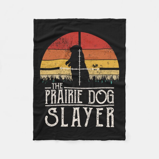 Vintag Sunset Prairie Hunting Prairie Dog Sla Fleecedecke (Vorderseite)