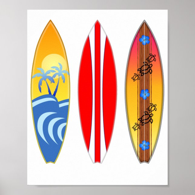 Vintag Surfbretter Poster (Vorne)