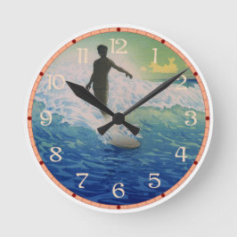 Vintag Surfer Runde Wanduhr