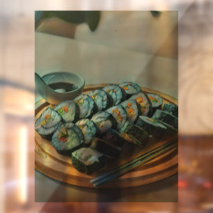 Vintag Sushi Artwork Fensteraufkleber