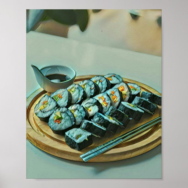 Vintag Sushi Artwork Poster (Vorne)