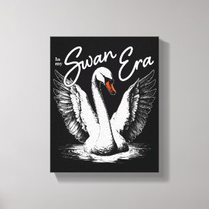 Vintag Swan Era White Leinwanddruck