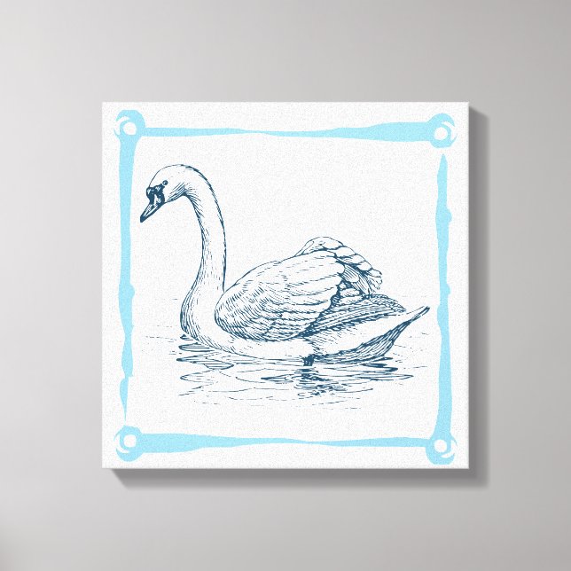 Vintag Swan Leinwanddruck (Vorderseite)