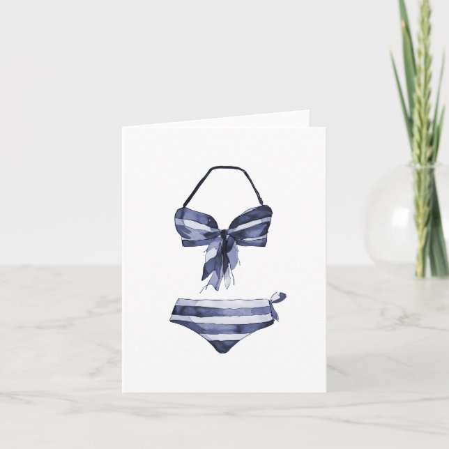 Vintag Swimsuit Bikini Blank Grußkarte Karte (Vorderseite)