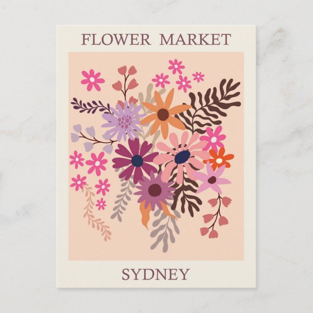 Vintag Sydney Australia Blume Travel Postkarte (Vorderseite)