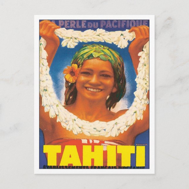 Vintag Tahiti Postkarte (Vorderseite)