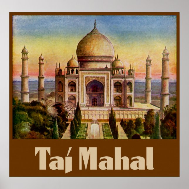 Vintag Taj Mahal Poster (Vorne)