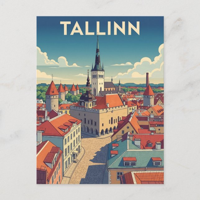 Vintag Tallinn Estland Reisen Postkarte (Vorderseite)