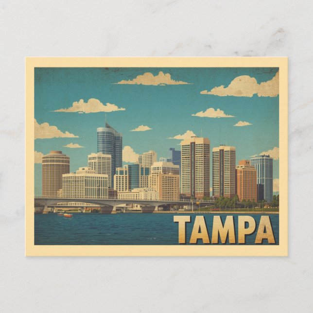 Vintag Tampa Travel Postkarte (Vorderseite)