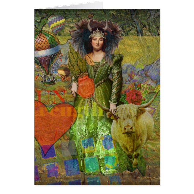Vintag Taurus Fantasy Gothic Whimsical Collage (Vorne)