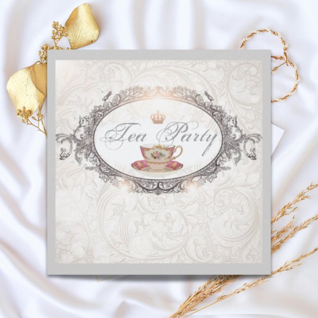 Vintag Teacup Brautparty Tee Party Einladung (Vintage Teacup Bridal Shower Tea Party Invitation)