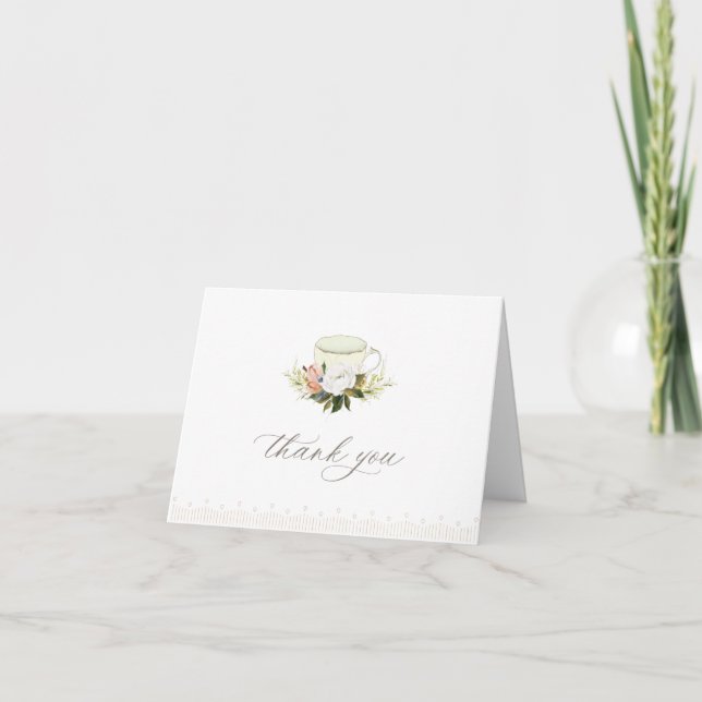 Vintag Teacup Floral Dankeskarte (Vorderseite)