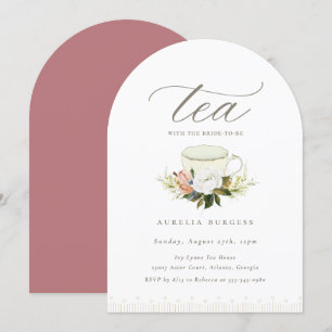 Vintag Teacup Floral Tee Party Einladung
