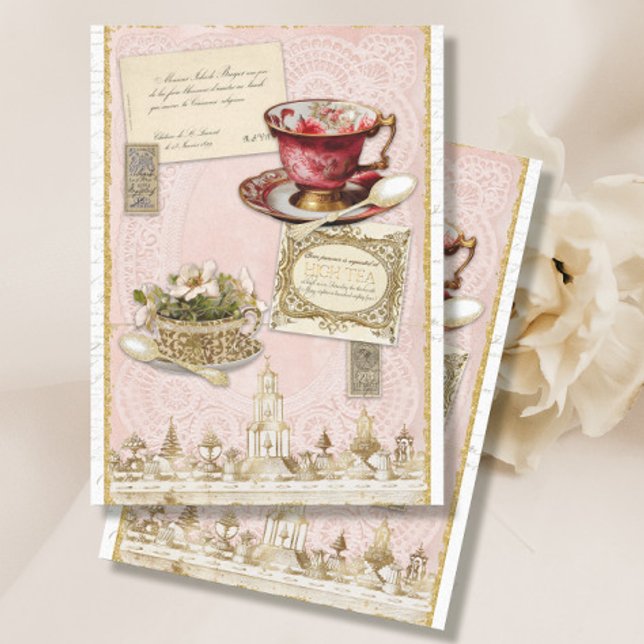 Vintag Teacup Hoher Tee Seidenpapier (Von Creator hochgeladen)